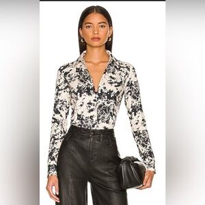 Revolve Lita by Ciara Connection Shirt in Milk London Leaves Print,S